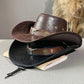 🎁2026 New Arrivals 50% OFF💥Vintage Wide Brim Cowboy Hat with Adjustable Strap