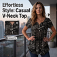 🎁2026 New Arrivals 50% OFF💥Women's Casual V-Neck Top — Relaxed Loose Fit Everyday Essential