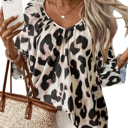 🎁2026 New Arrivals 50% OFF💥Chic Leopard Print Commuter Blouse
