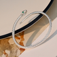 🎁2026 New Arrivals 50% OFF💥Vintage Snake Bangle Bracelet – Adjustable Open Cuff with Textured Scale Details & Green Eye Accents ✨