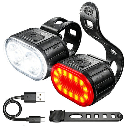 🎁2026 New Arrivals 50% OFF💥Rechargeable Bike Light Set 🚲 Light Up the Road, Ride Home Safe – No Batteries, No Fuss ✨
