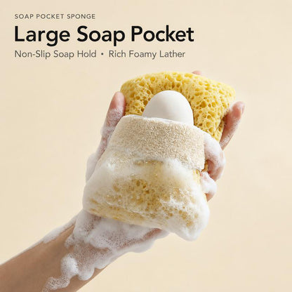 🎁2026 New Arrivals 50% OFF💥Exfoliating Honeycomb Bath Sponge with Hand Strap