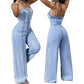 🎁2026 New Arrivals 50% OFF💥Women's Spaghetti Strap Wide Leg Denim Jumpsuit  ☁️☀️