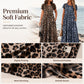 🎁2026 New Arrivals 50% OFF💥Women's Leopard Print Maxi Dress with Pockets Casual Short Sleeve Long Dress