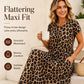 🎁2026 New Arrivals 50% OFF💥Women's Leopard Print Maxi Dress with Pockets Casual Short Sleeve Long Dress