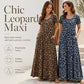🎁2026 New Arrivals 50% OFF💥Women's Leopard Print Maxi Dress with Pockets Casual Short Sleeve Long Dress