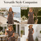 🎁2026 New Arrivals 50% OFF💥Women's Leopard Print Maxi Dress with Pockets Casual Short Sleeve Long Dress