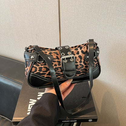 🎁2026 New Arrivals 50% OFF💥Retro Leopard Print Shoulder Bag for Women – Vintage Style Crossbody Handbag with Rivet Accents ✨