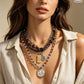 🎁2026 New Arrivals 50% OFF💥 Retro Multi-Layer Beaded Necklace – Stacked Look, Earth Tones & Metallic Accents – Adjustable Lobster Clasp ✨