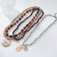 🎁2026 New Arrivals 50% OFF💥 Retro Multi-Layer Beaded Necklace – Stacked Look, Earth Tones & Metallic Accents – Adjustable Lobster Clasp ✨