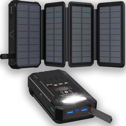 🎁2026 New Arrivals 50% OFF💥Solar Power Bank – 20000mAh, Foldable 4-Panel Solar, IPX5 & LED Flashlight – For Camping & Emergencies 🏕️