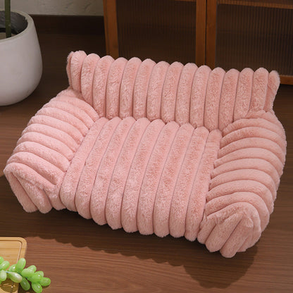 🎁2026 New Arrivals 50% OFF💥Cozy Sofa Pet Bed – Ultra-Comfortable, Raised Bolster Edges & Super-Soft Ribbed Plush – Fits Cats & Dogs ✨