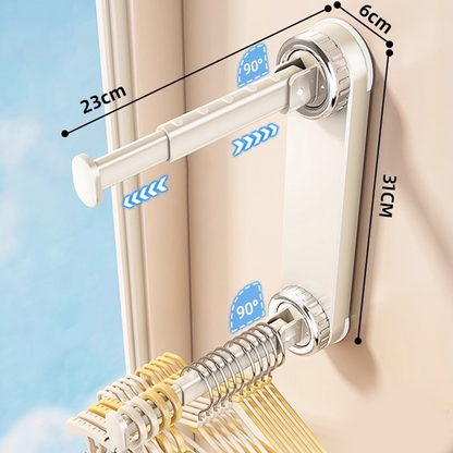 🎁2026 New Arrivals 50% OFF💥Foldable Telescopic Suction-Cup Hanger Rack – No-Drill Retractable Clothes Drying Pole