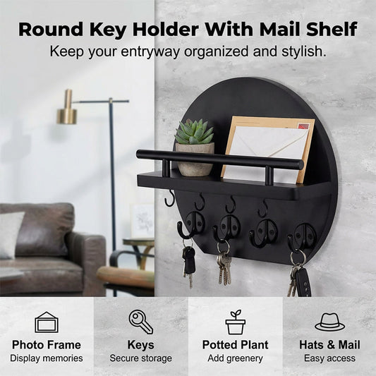 🎁2026 New Arrivals 50% OFF💥Wall Mount Key Holder with Shelf & Hooks