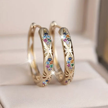 🎁2026 New Arrivals 50% OFF💥Sparkling Zircon Hollow Hoop Earrings