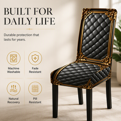 🎁2026 New Arrivals 50% OFF💥Washable Stretch Chair Cover – Baroque Gilded Print, High‑Density Elastic Fabric ✨