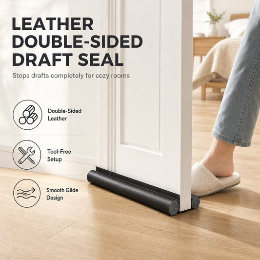 🎁2026 New Arrivals 50% OFF💥DIY Wear Resistant Leather Under Door Draft Stopper Windproof and Insect Proof Bedroom Door Bottom Seal Strip