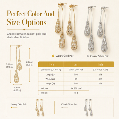 🎁2026 New Arrivals 50% OFF💥Women's Dual-Wear Zircon Water Drop Tassel Earrings – Elegant & Versatile 💎🌸