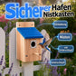 🎁2026 New Arrivals 50% OFF💥Weatherproof Wooden Outdoor Bird House – Solid Thickened Natural Timber with Sky Blue Slanted Roof, Predator-Safe Metal Reinforced Entry Guard & Round Resting Perch – 15×15×22cm for Bluebirds Wrens Finches & Songbirds 🏡