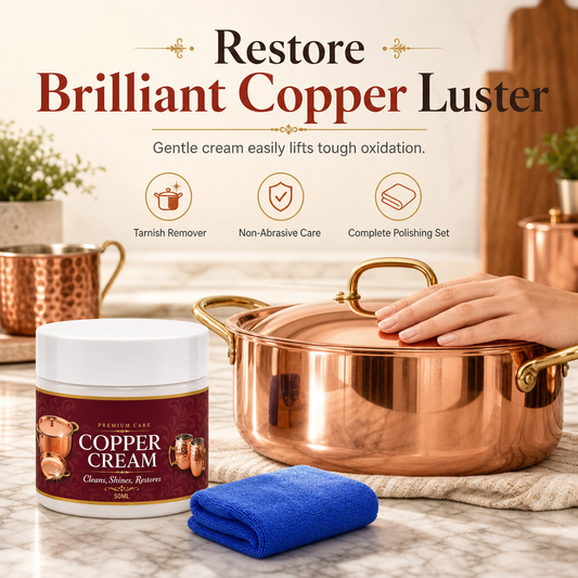 🎁2026 New Arrivals 50% OFF💥Copper Cleaning Paste 50ml with Towel Set for Copper Pots Cups and Kitchenware Polishing and Oxidation Removal Care