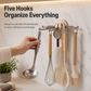 🎁2026 New Arrivals 50% OFF💥Rotating 5-Hook Rack – Drill-Free Storage for a Clutter-Free Kitchen ✨🏠