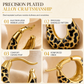 🎁2026 New Arrivals 50% OFF💥Vintage Leopard Print U Shaped Huggie Hoop Earrings for Women